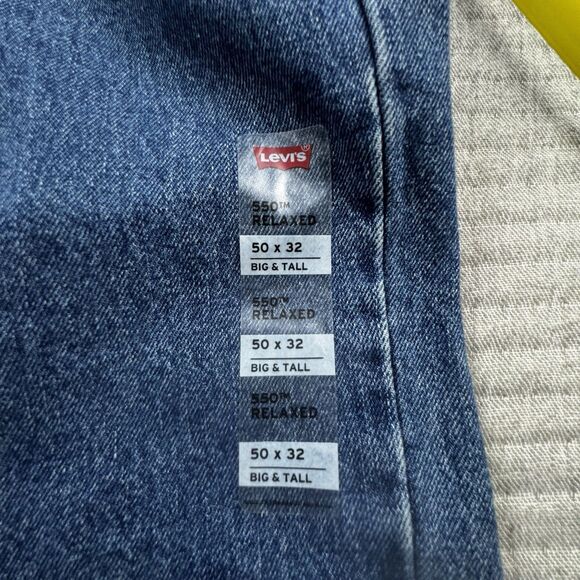 NWT Levis 550 Relaxed Jeans Men 50x32 B&T Tapered Work Denim - Picture 8 of 12